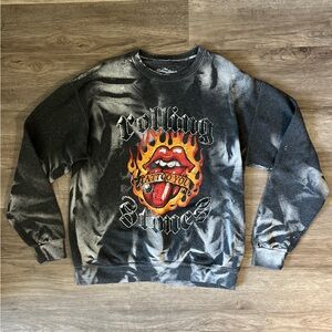 Rolling Stones Graphic Crewneck Sweater - Black, Gray, and Red